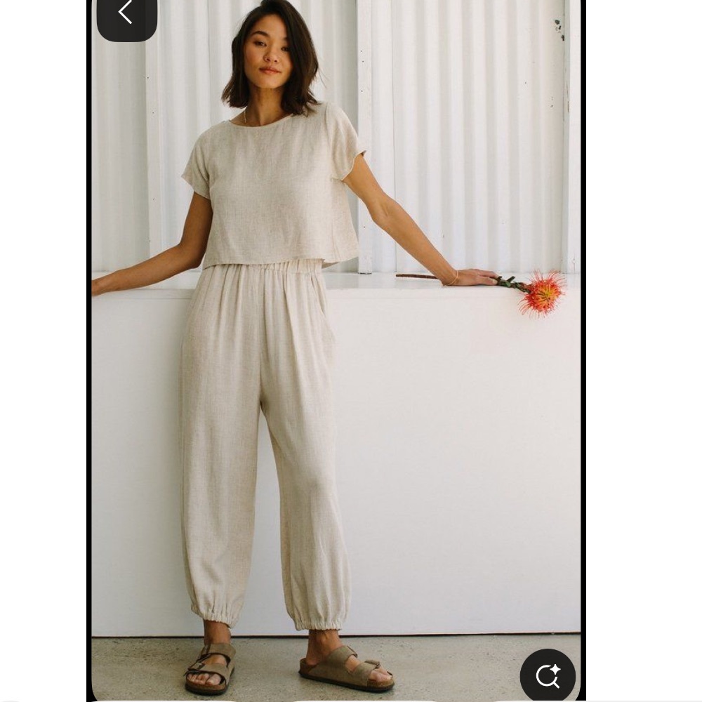 Rachel Pally Linen Tatum Jogger Pants - Natural Beige, Minimalist